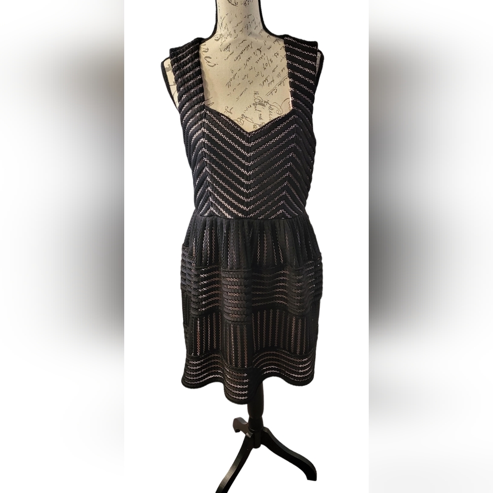 Charlotte Russe Black & Cream little Black Dress. Size L